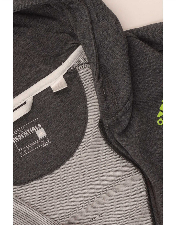 Adidas Mens Zip Hoodie Sweater Large Grey
