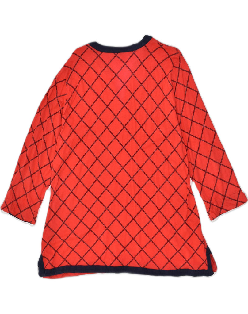 TOMMY HILFIGER Womens 3/4 Sleeve Tunic Top UK 20 2XL Red Check Cotton | Vintage Tommy Hilfiger | Thrift | Second-Hand Tommy Hilfiger | Used Clothing | Messina Hembry 