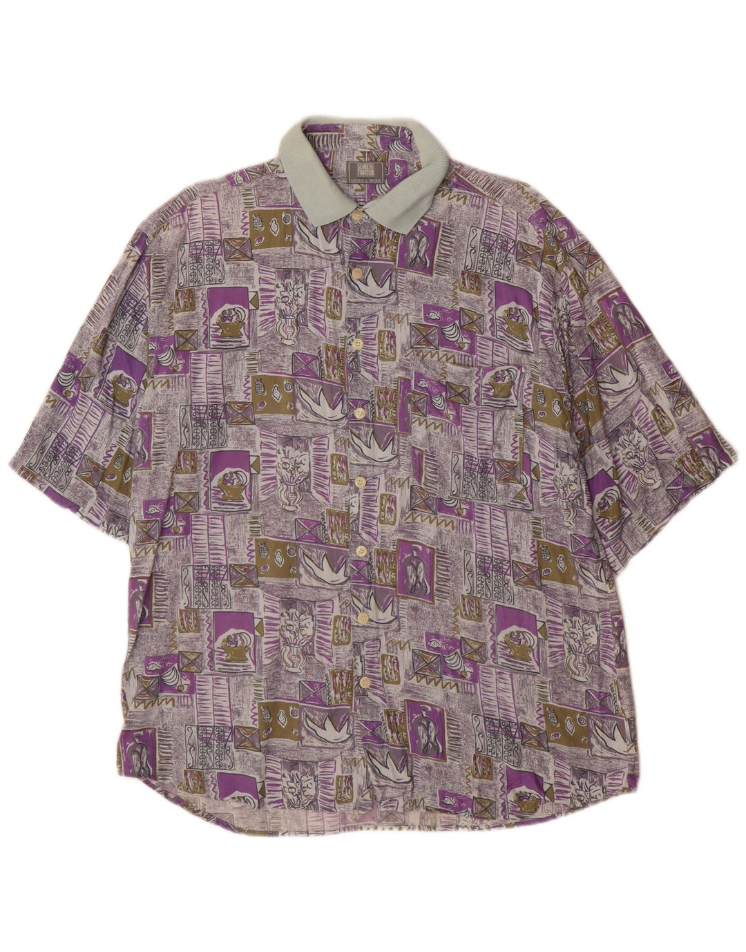 Globe Trotter Mens Short Sleeve Shirt Size 41/42 Large Multicoloured
