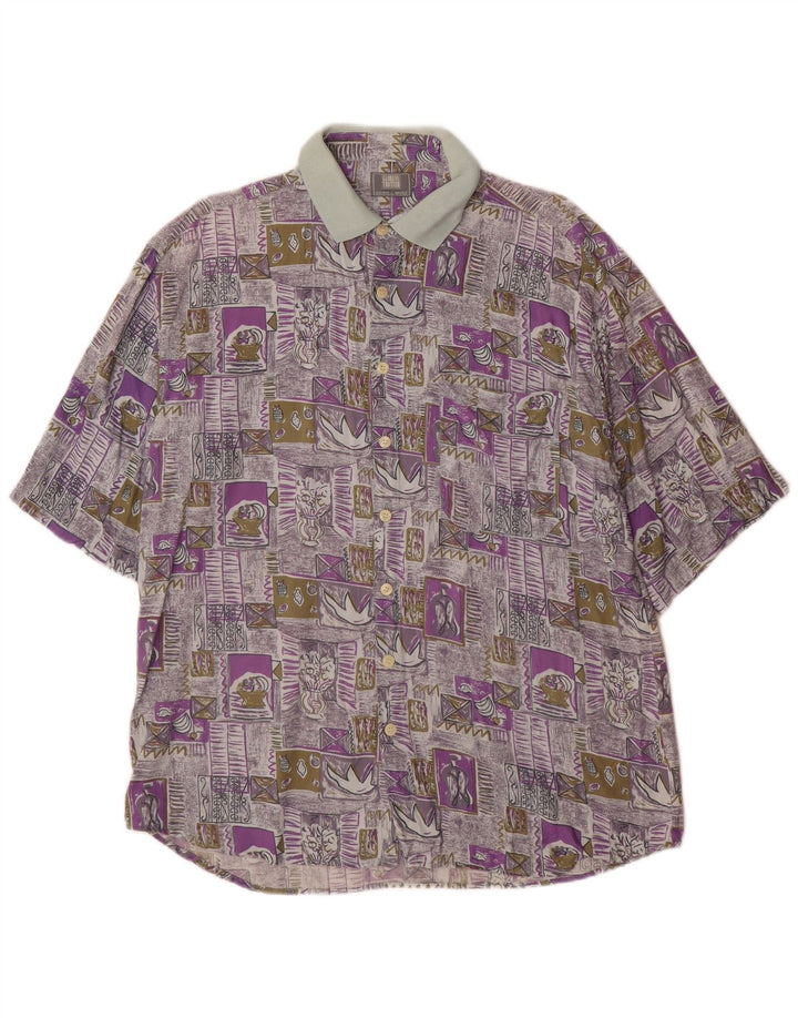 Globe Trotter Mens Short Sleeve Shirt Size 41/42 Large Multicoloured