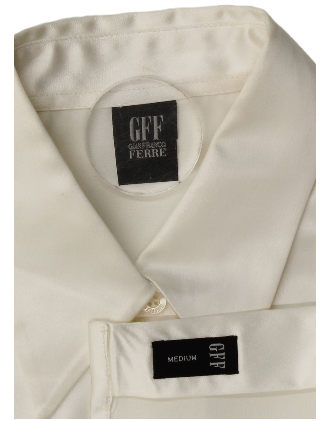 Gianfranco Ferre Womens Shirt Blouse UK 12 Medium Off White Polyester