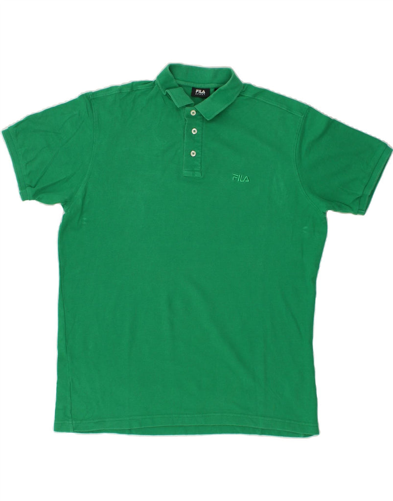 FILA Mens Polo Shirt Large Green Cotton | Vintage Fila | Thrift | Second-Hand Fila | Used Clothing | Messina Hembry 