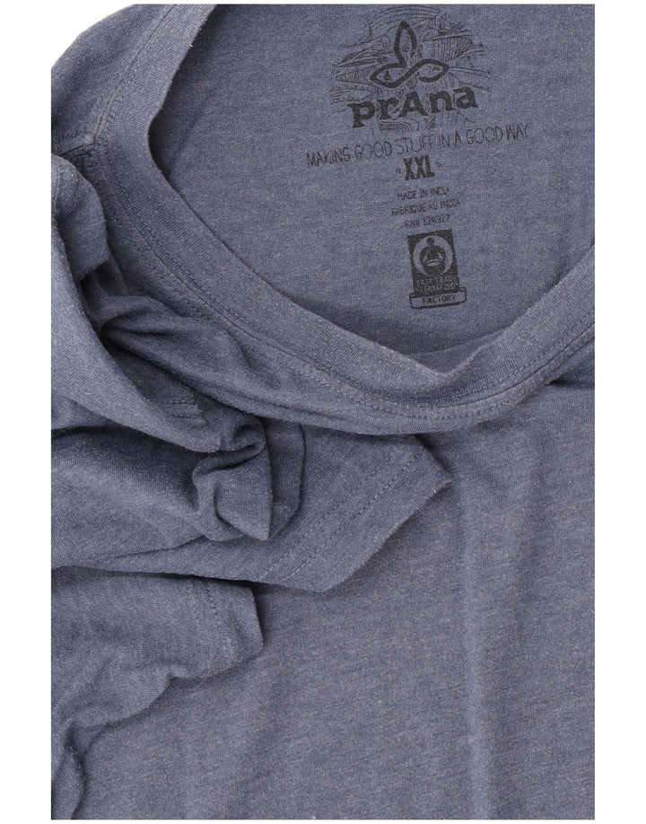 Prana Mens T-Shirt Top 2XL Navy Blue Flecked