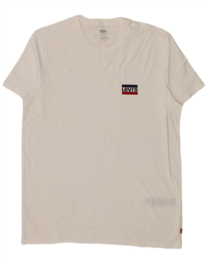 Levi's Mens Slim T-Shirt Top Large White Cotton