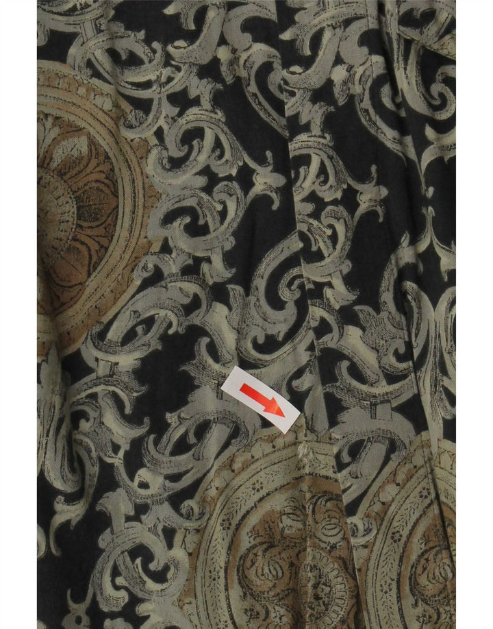 Vintage Mens Shirt Large Black Paisley