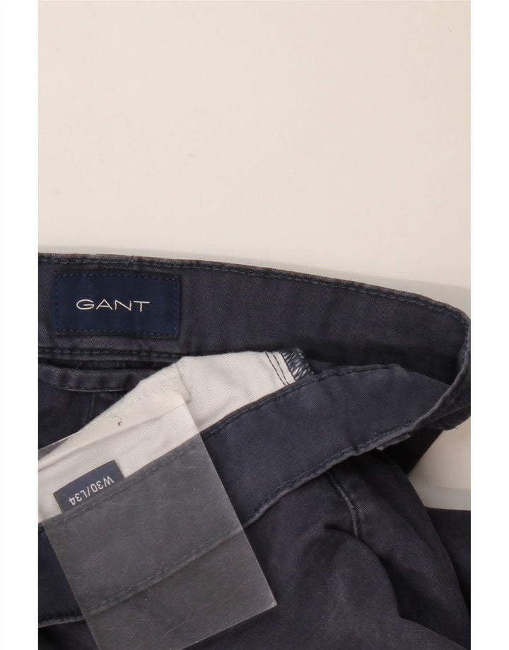 Gant Mens Slim Casual Trousers W30 L34 Navy Blue