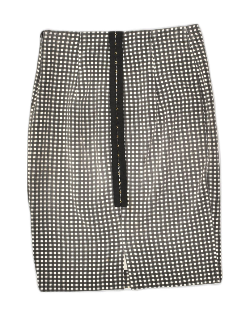 SANDRO FERRONE Womens Pencil Skirt IT 40 Small W27 Grey Gingham Cotton | Vintage Sandro Ferrone | Thrift | Second-Hand Sandro Ferrone | Used Clothing | Messina Hembry 