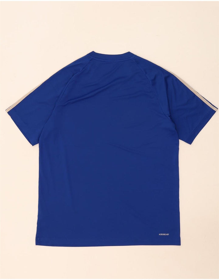 Adidas Mens Aeroready T-Shirt Top Medium Blue Polyester