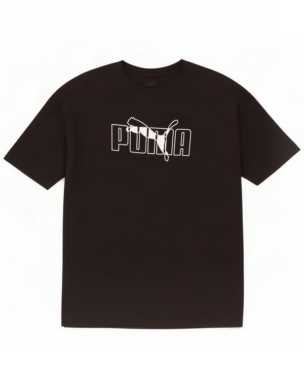 Puma Mens Graphic T-Shirt Top Small Black Cotton