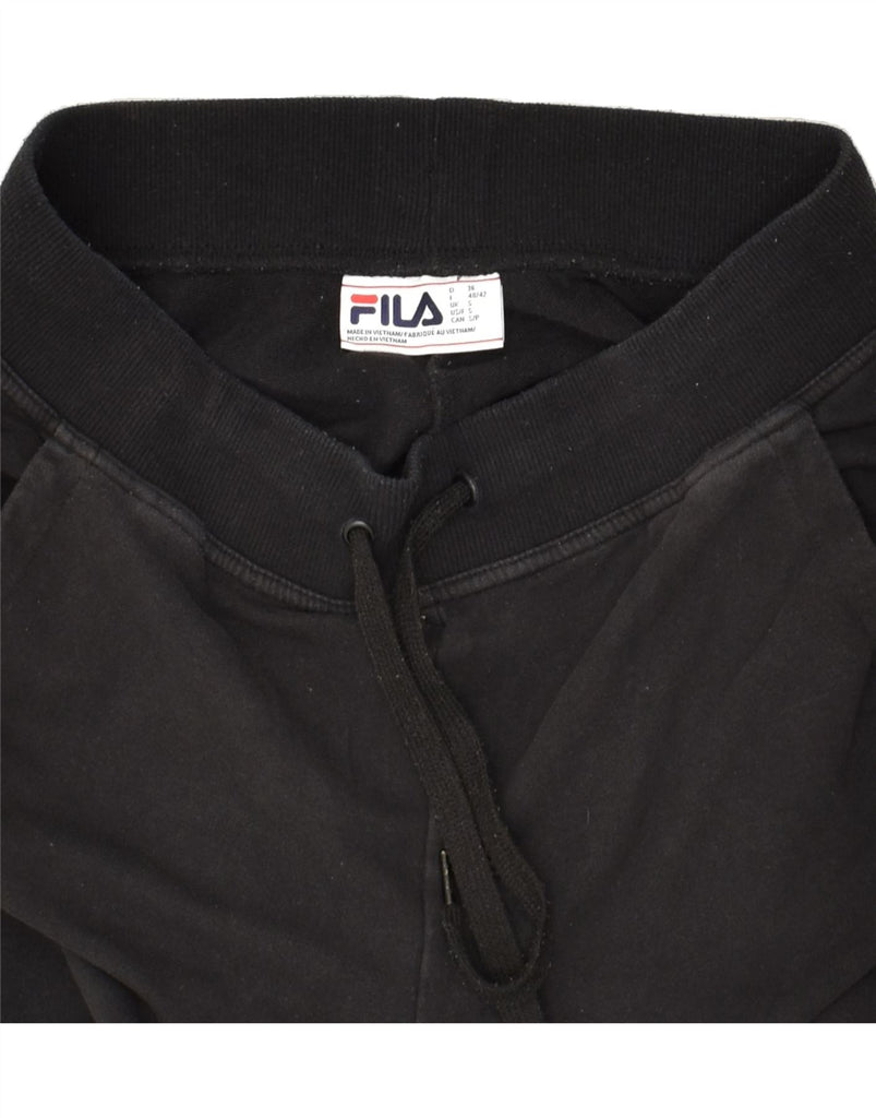 FILA Mens Tracksuit Trousers Joggers Small Black Cotton | Vintage Fila | Thrift | Second-Hand Fila | Used Clothing | Messina Hembry 