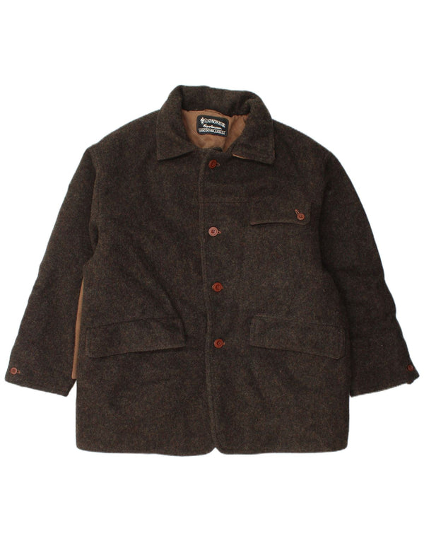 Pioneer Mens Overcoat Medium Brown Flecked Wool