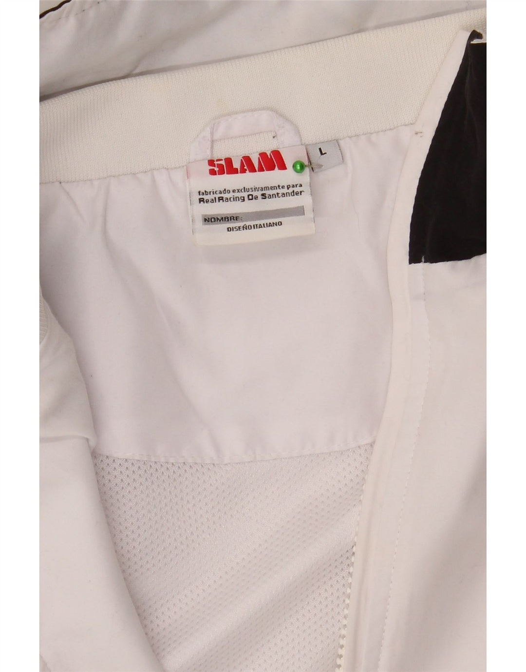 Slam Mens Graphic Tracksuit Top Jacket Large White Colourblock Polyester