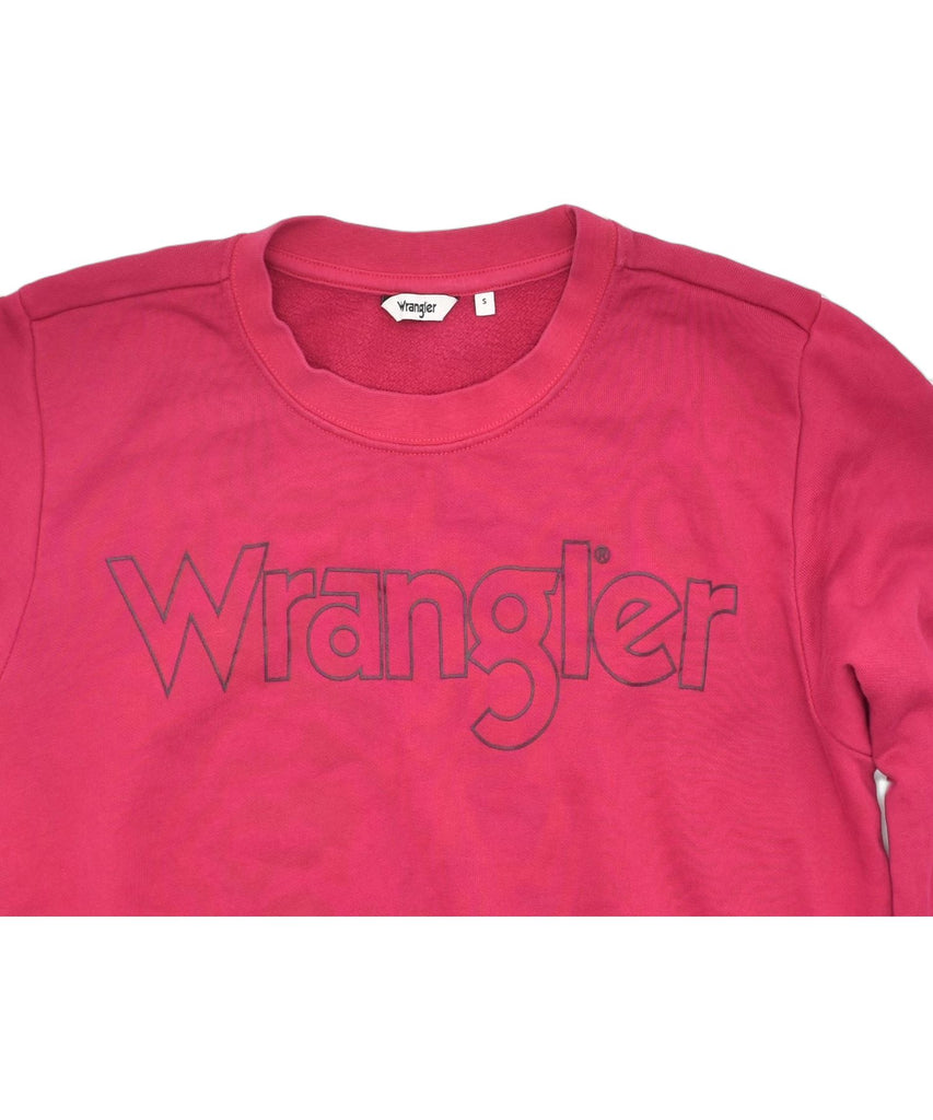 WRANGLER Womens Oversized Graphic Sweatshirt Jumper UK 10 Small Red Cotton | Vintage | Thrift | Second-Hand | Used Clothing | Messina Hembry 