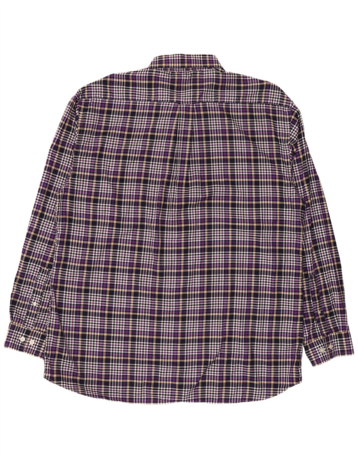 GANT Mens Regular Fit Flannel Shirt XL Purple Check Cotton