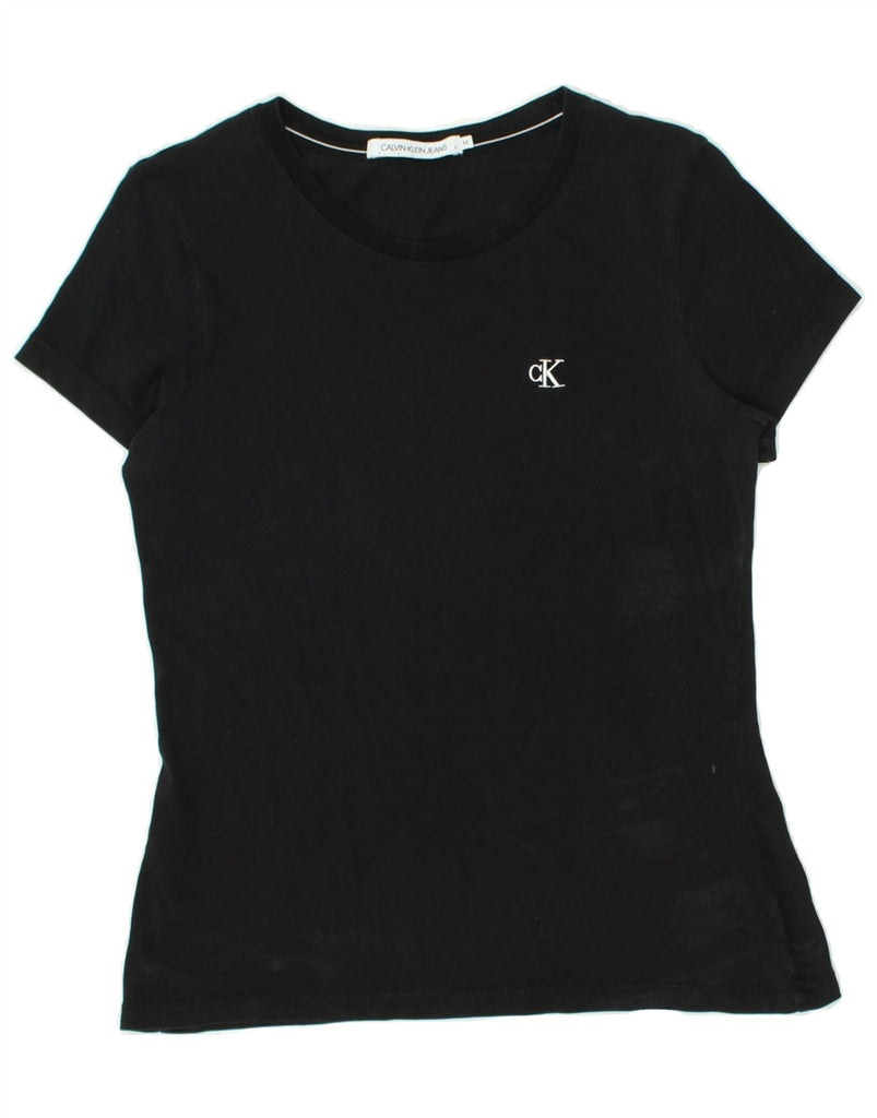 CALVIN KLEIN JEANS Womens T-Shirt Top UK 14 Medium Black | Vintage Calvin Klein Jeans | Thrift | Second-Hand Calvin Klein Jeans | Used Clothing | Messina Hembry 