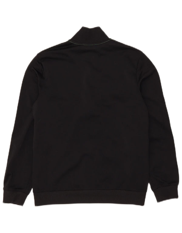 Adidas Boys Tracksuit Top Jacket 11-12 Years Black Colourblock Polyester