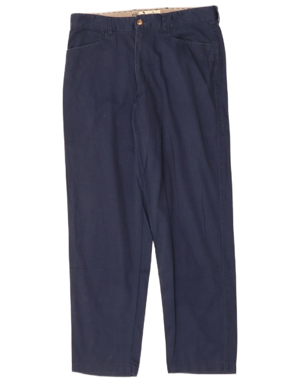 Sergio Tacchini Womens Straight Casual Trousers W34 L31 Navy Blue Cotton