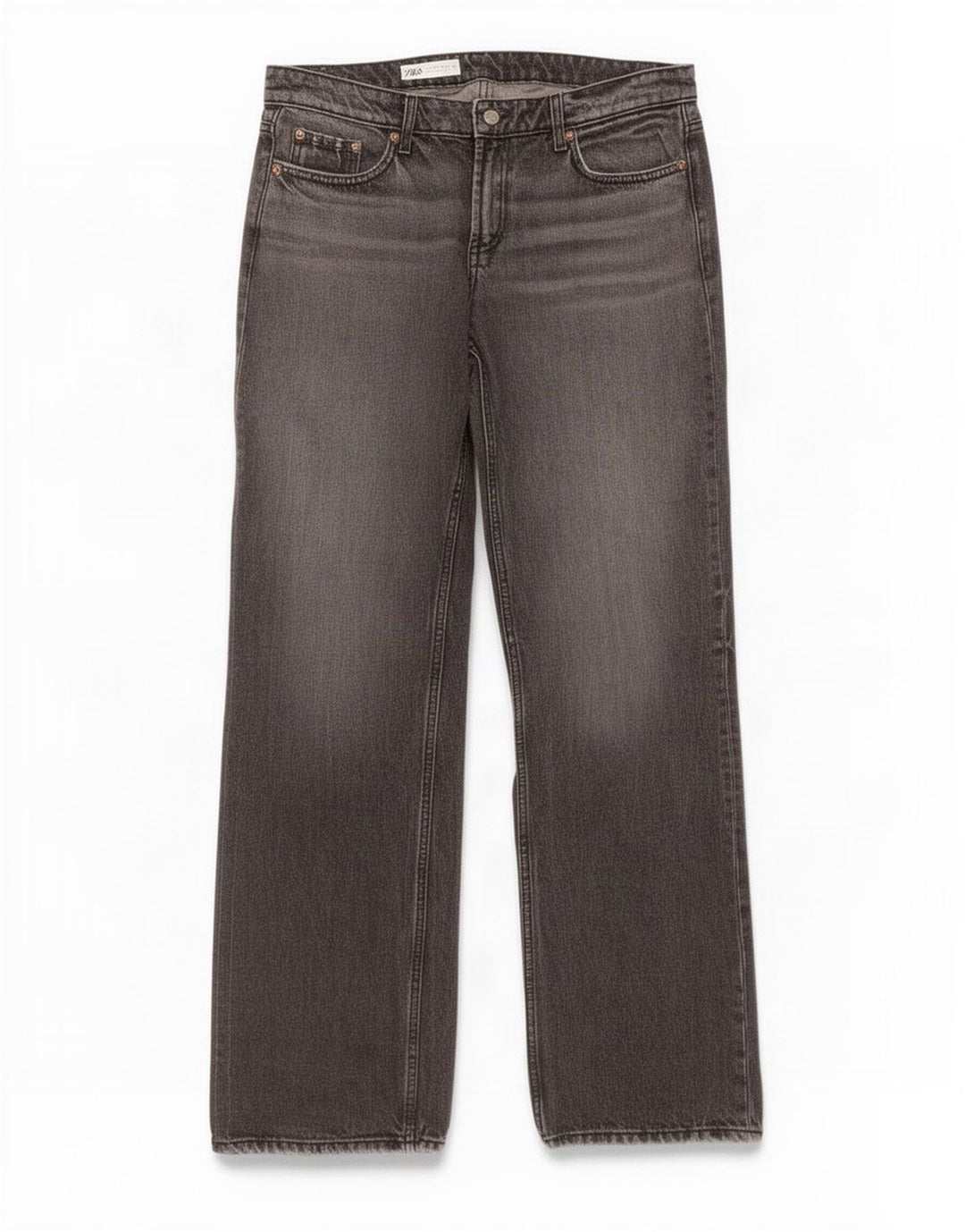 Zara Womens Straight Jeans EU 42 Large W32 L35 Grey Cotton