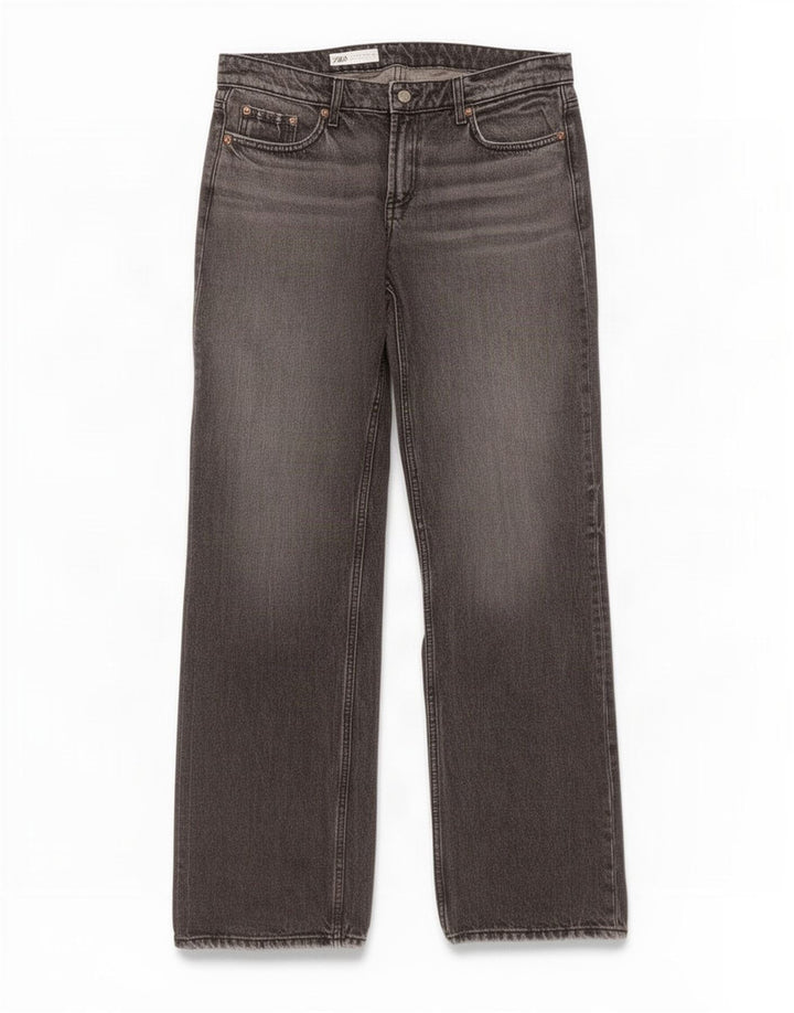 Zara Womens Straight Jeans EU 42 Large W32 L35 Grey Cotton