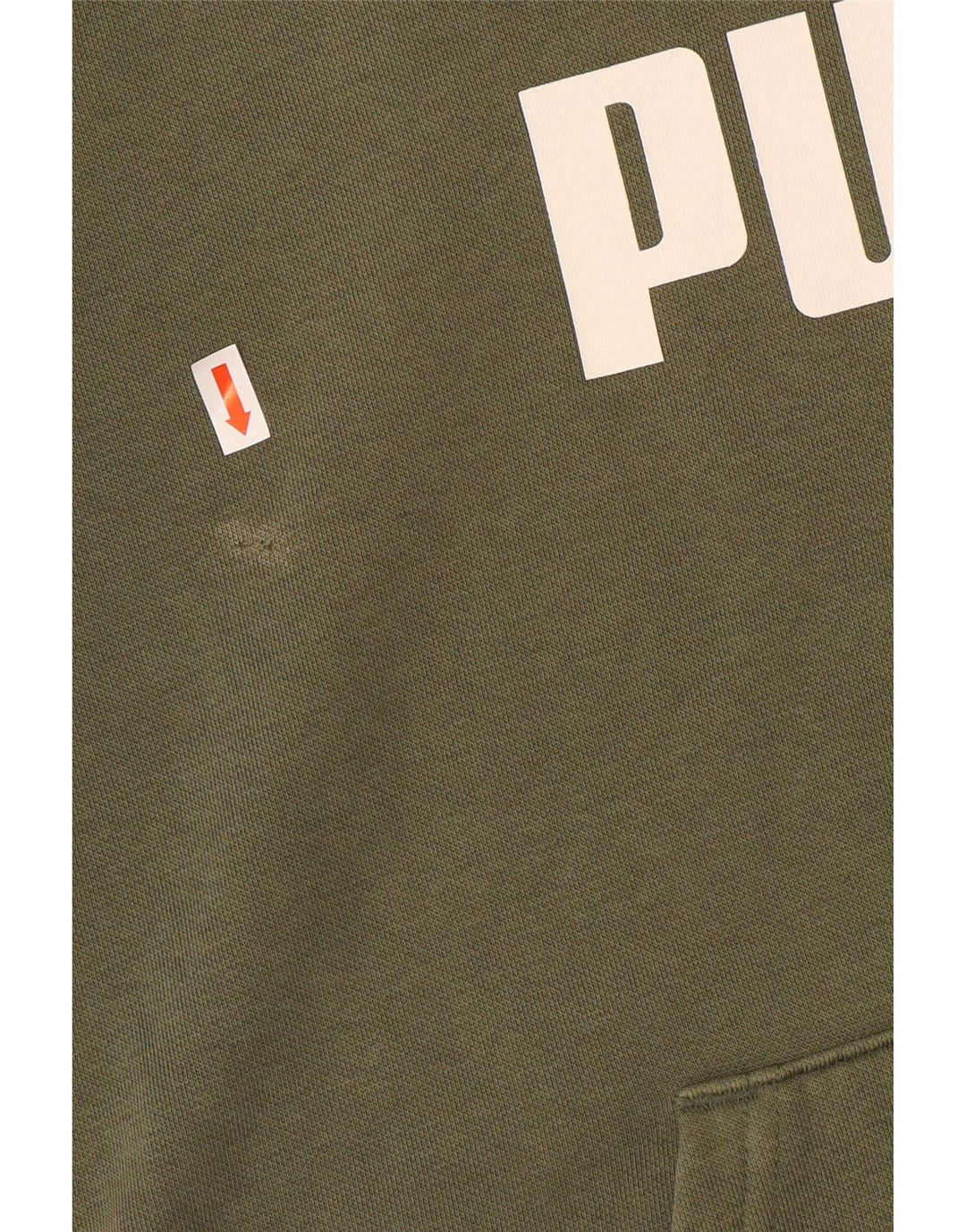 Puma Mens Graphic Hoodie Jumper Medium Khaki Cotton