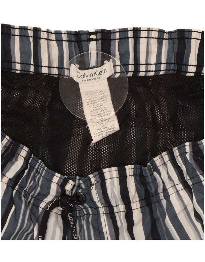 Calvin Klein Mens Swimming Shorts Large  Blue Striped Polyester
