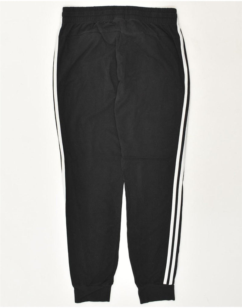 ADIDAS Womens Tracksuit Trousers Joggers UK 12/14 Medium Black Cotton | Vintage Adidas | Thrift | Second-Hand Adidas | Used Clothing | Messina Hembry 