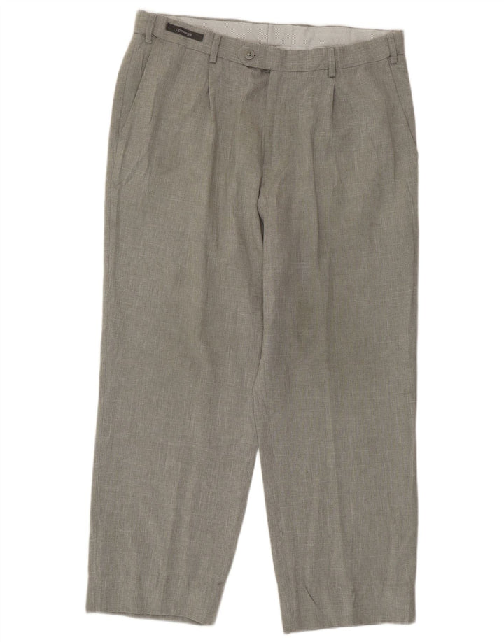 Marks & Spencer Mens Pegged Suit Trousers W32 L29 Grey Polyester