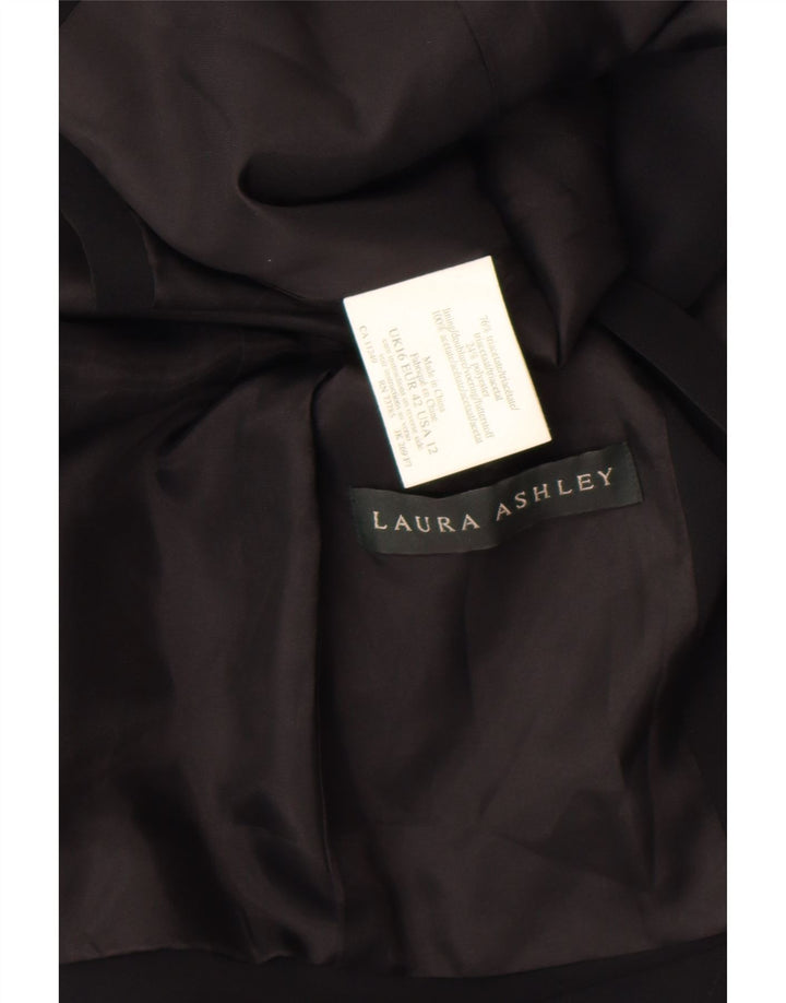 Laura Ashley Womens 1 Button Blazer Jacket UK 16 Large Black Floral