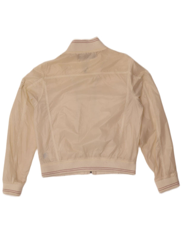 Calvin Klein Jeans Womens Bomber Jacket UK 16 Large Off White Polyamide