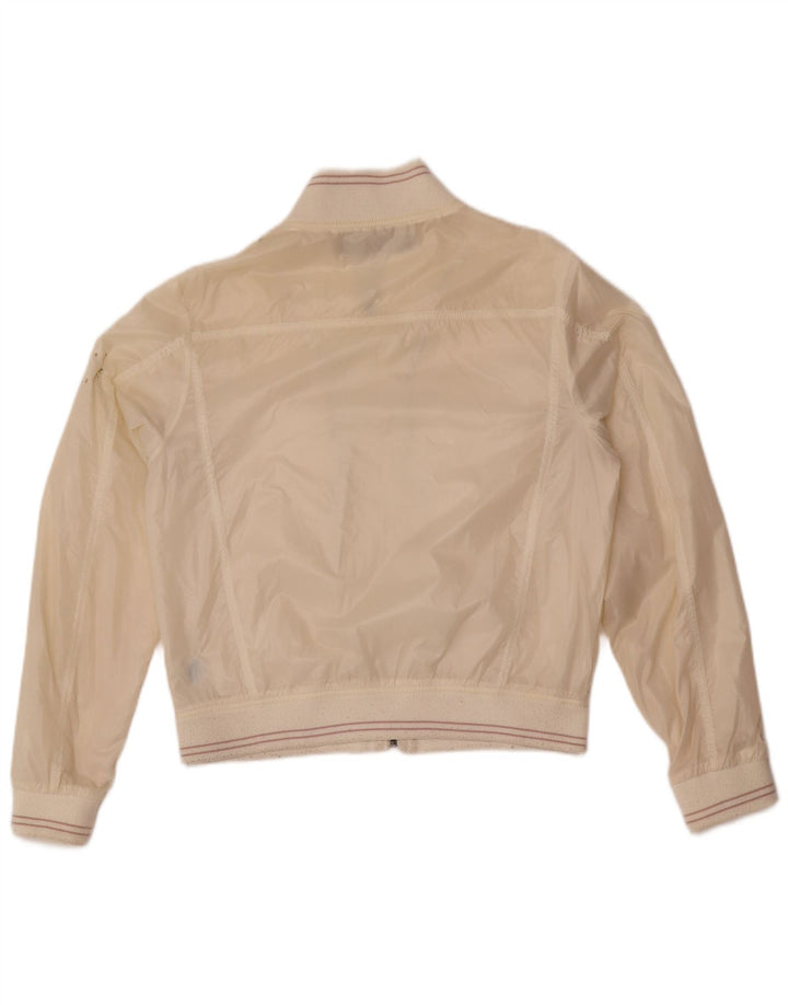 Calvin Klein Jeans Womens Bomber Jacket UK 16 Large Off White Polyamide