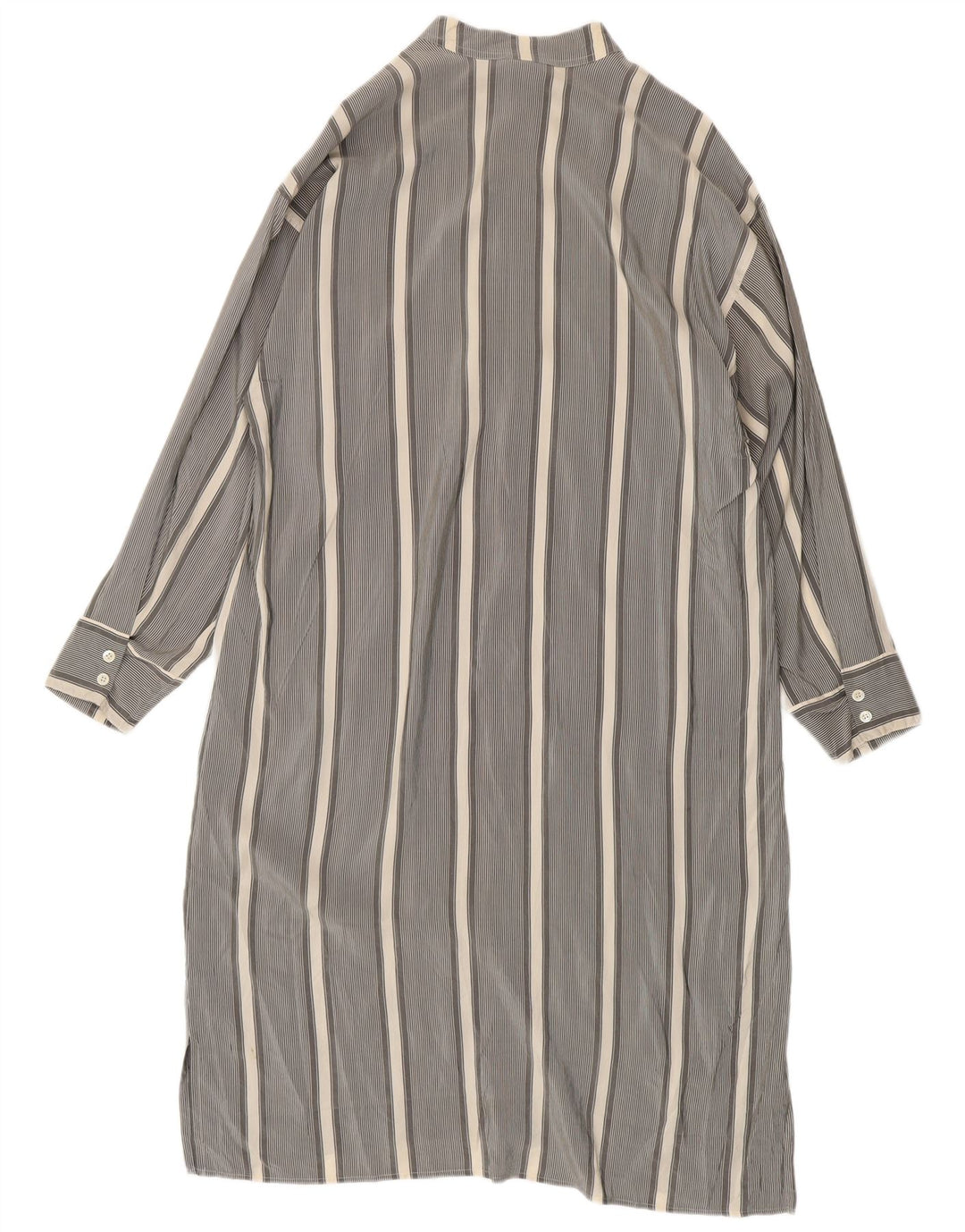Valentino Womens Long Sleeve Pullover Shirt Dress IT 52 2XL Grey Striped