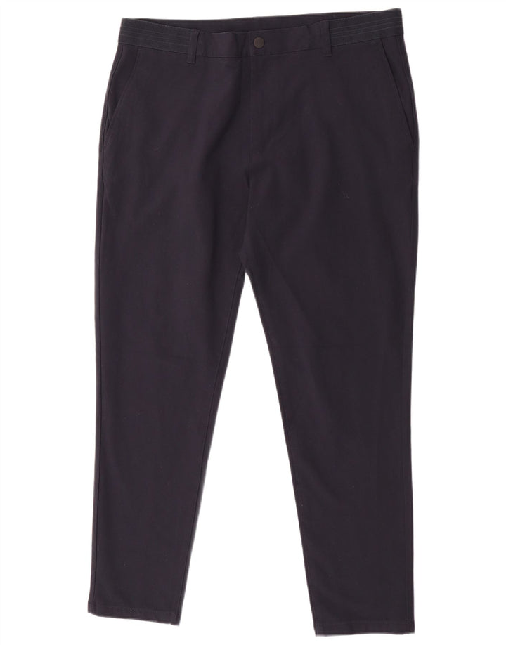 Zara Womens Slim Chino Trousers XL W34 L31 Navy Blue Polyester