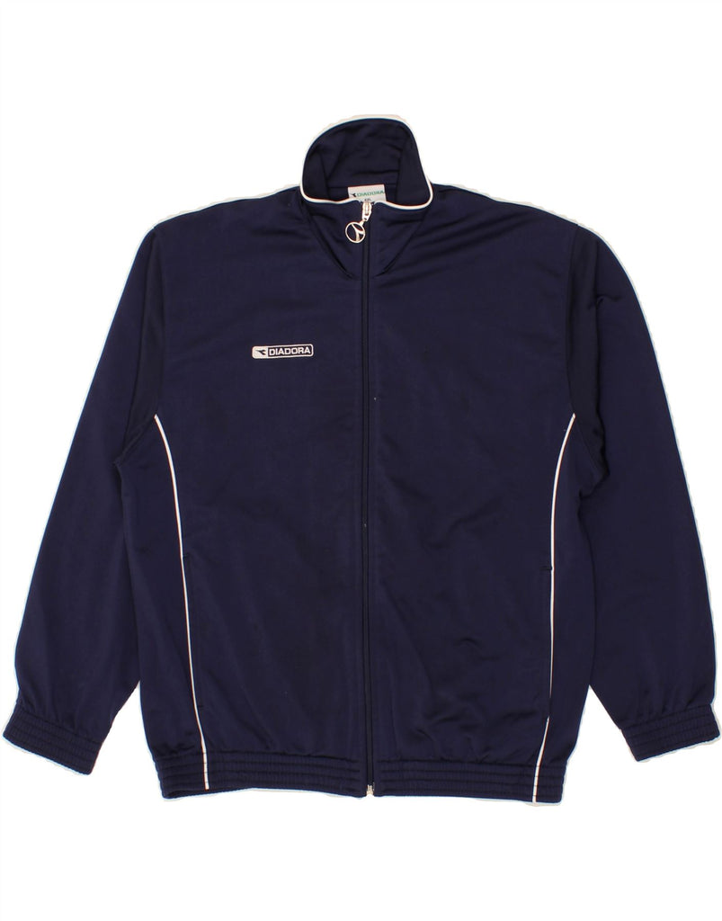 DIADORA Boys Tracksuit Top Jacket 13-14 Years 2XL Navy Blue Vintage Diadora and Second-Hand Diadora from Messina Hembry 