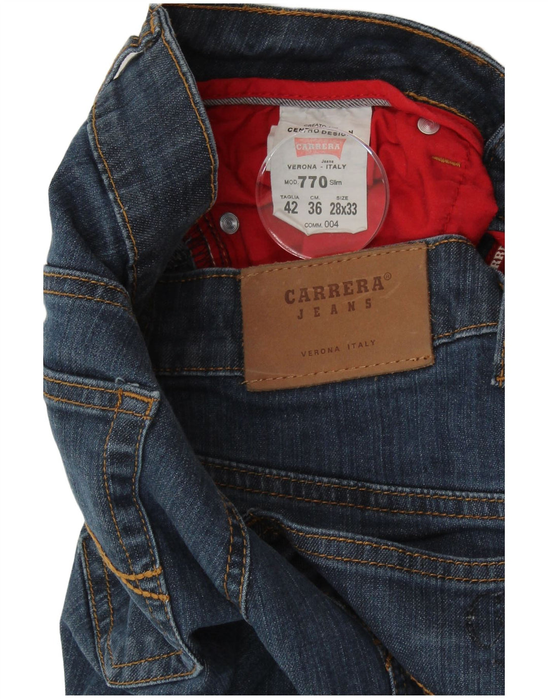 CARRERA Womens Straight Jeans IT 42 Medium W28 L33 Blue Cotton