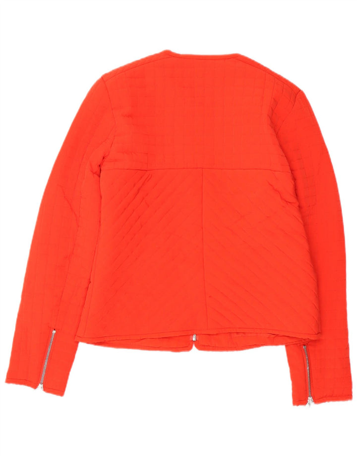 Zara Womens Trafaluc Quilted Jacket UK 14 Medium Orange Polyester
