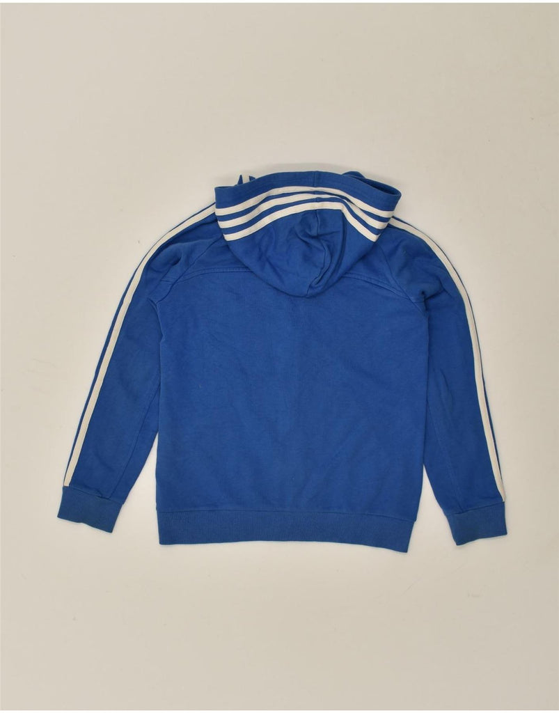 ADIDAS Boys Graphic Zip Hoodie Sweater 9-10 Years Blue Cotton | Vintage Adidas | Thrift | Second-Hand Adidas | Used Clothing | Messina Hembry 