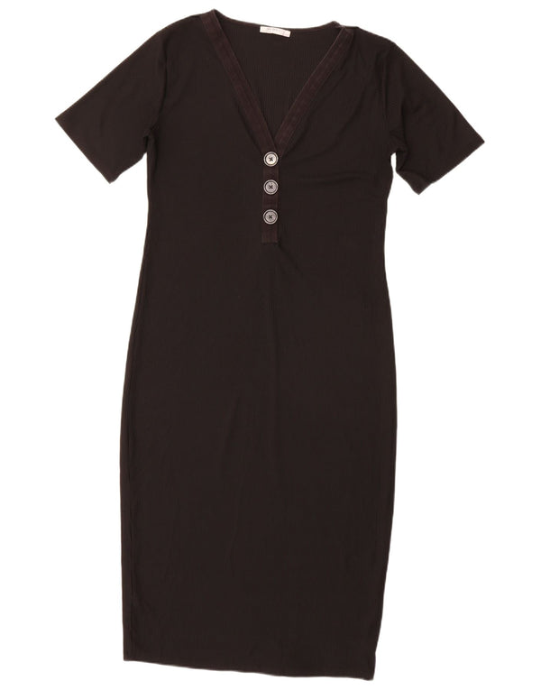 Zara Womens Trafaluc Sheath Dress UK 14 Large Black Polyester