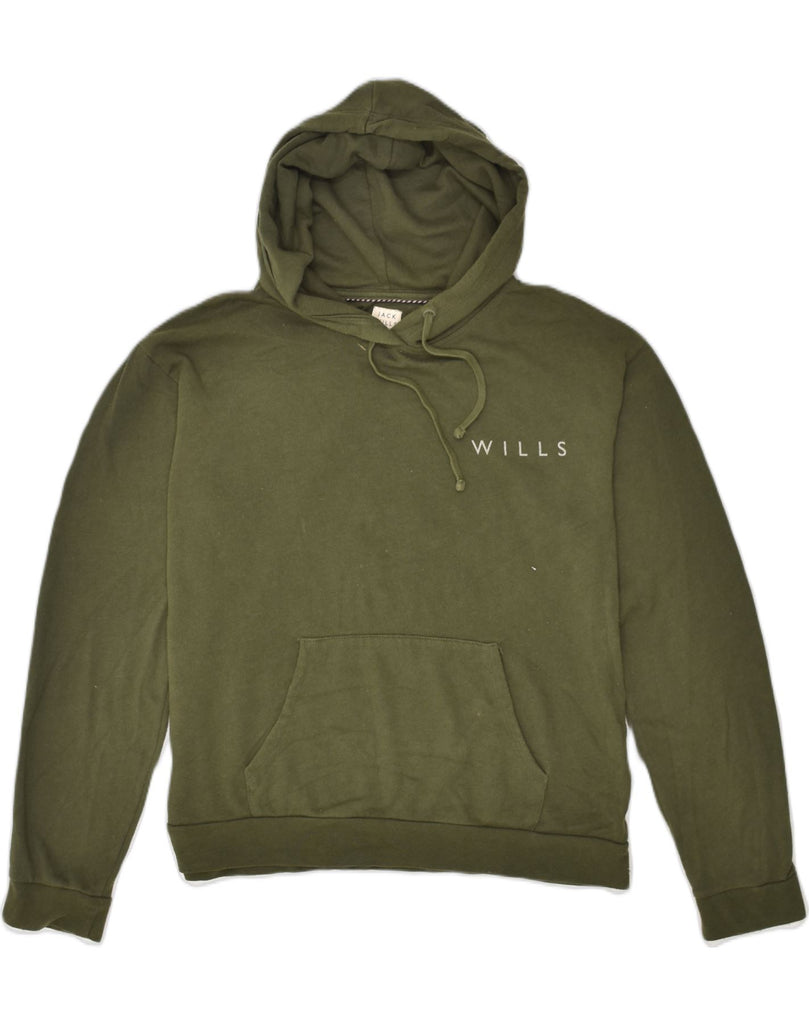 JACK WILLS Womens Hoodie Jumper UK 12 Medium Khaki Cotton | Vintage Jack Wills | Thrift | Second-Hand Jack Wills | Used Clothing | Messina Hembry 