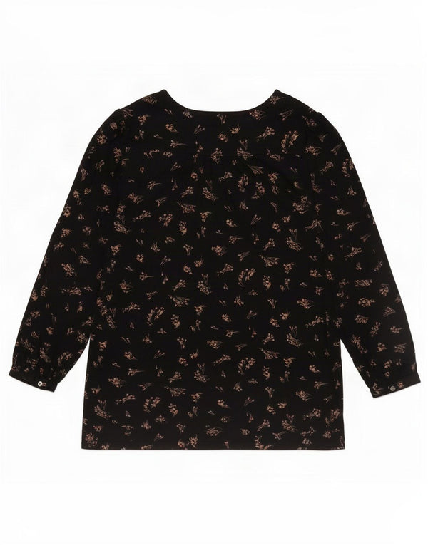 Fat Face Womens Oversized Tunic Top UK 14 Medium Black Floral Viscose