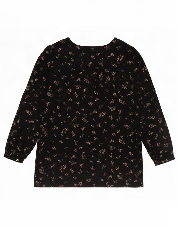 Fat Face Womens Oversized Tunic Top UK 14 Medium Black Floral Viscose