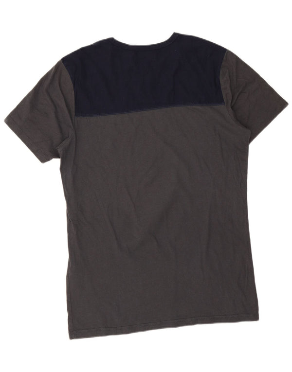 Jack & Jones Mens Graphic T-Shirt Top Medium Grey Colourblock Cotton