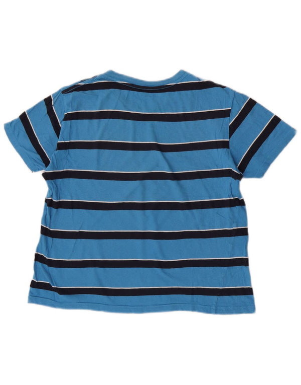 Tommy Hilfiger Boys T-Shirt Top 12-13 Years Medium Blue Striped Cotton