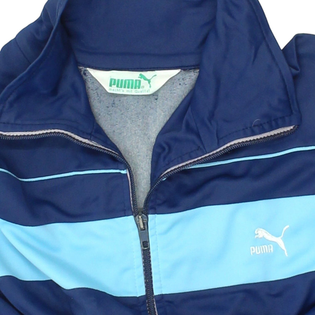 Puma Mens Navy Soft Shell Track Jacket | Vintage 80s Retro Sportswear VTG | Vintage Messina Hembry | Thrift | Second-Hand Messina Hembry | Used Clothing | Messina Hembry 