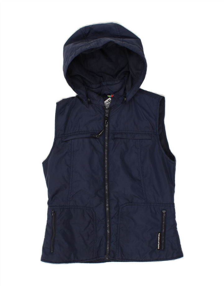 TUCANO URBANO Womens Hooded Gilet IT 40 Small Navy Blue Polyester Vintage Tucano Urbano and Second-Hand Tucano Urbano from Messina Hembry 