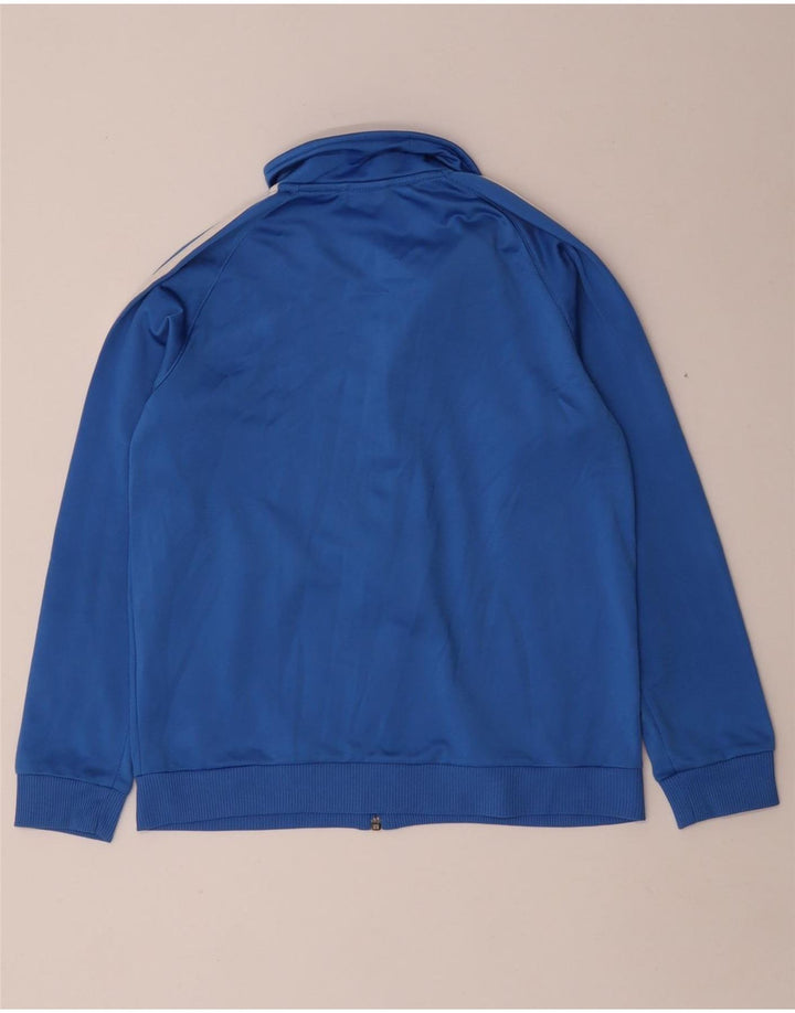 Adidas Boys Tracksuit Top Jacket 11-12 Years Blue Polyester