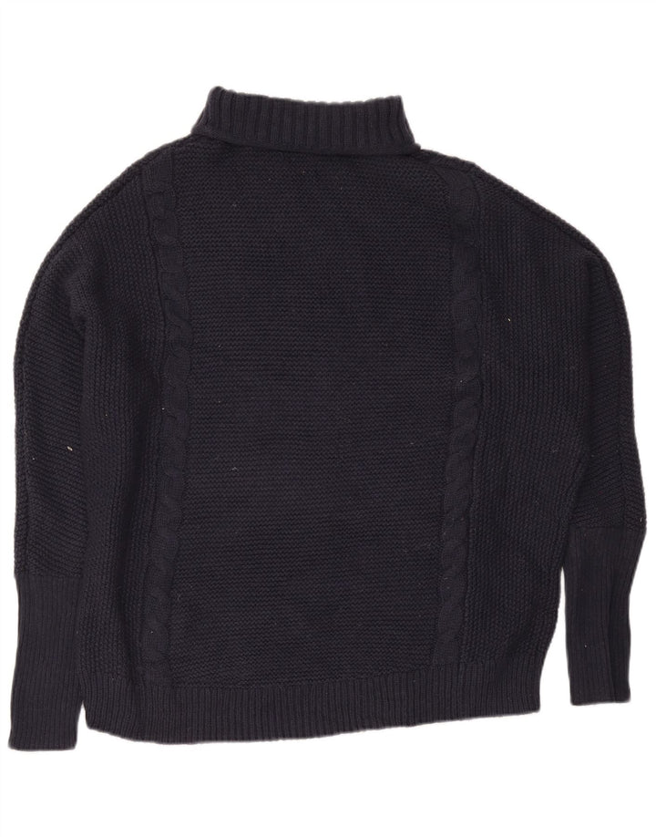 Gap Womens Oversized Roll Neck Jumper Sweater UK 16 Large Navy Blue Nylon