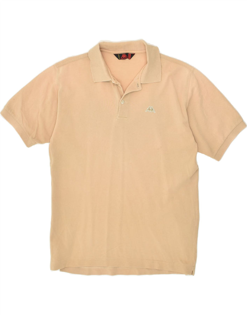 KAPPA Mens Polo Shirt Medium Beige Cotton | Vintage Kappa | Thrift | Second-Hand Kappa | Used Clothing | Messina Hembry 