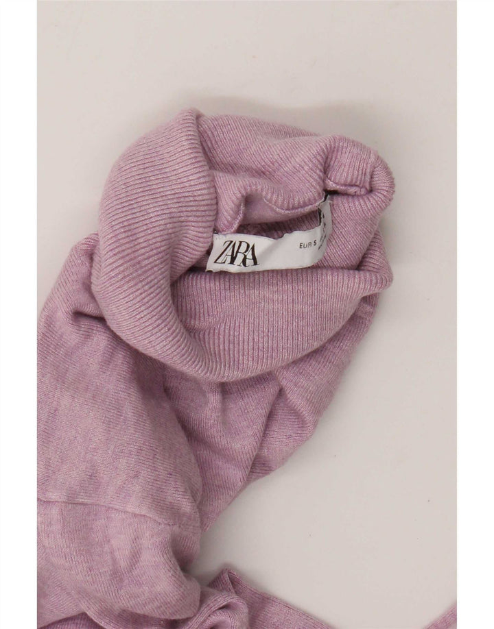 Zara Womens Roll Neck Jumper Sweater UK 10 Small Pink