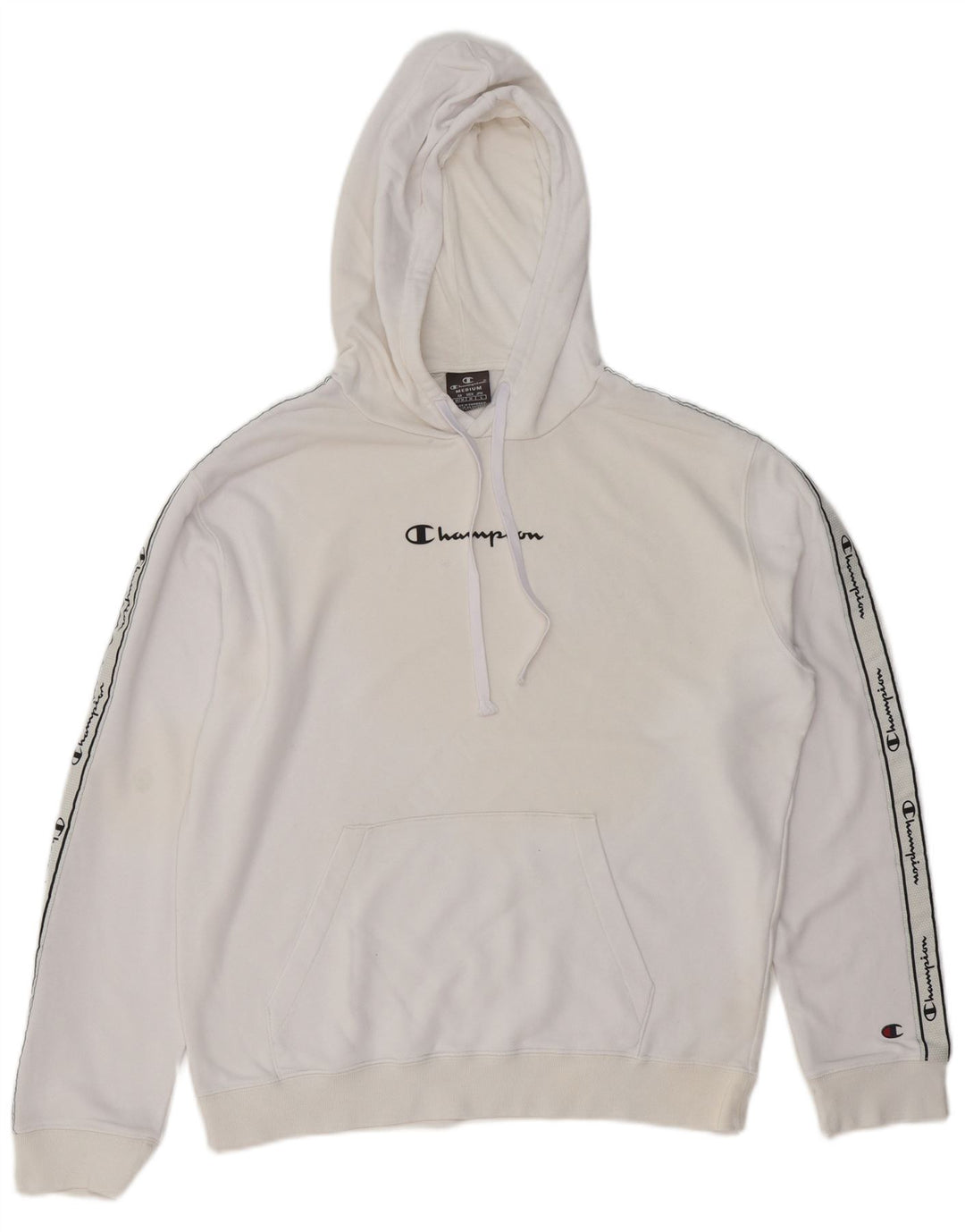 CHAMPION Mens Graphic Hoodie Jumper Medium White