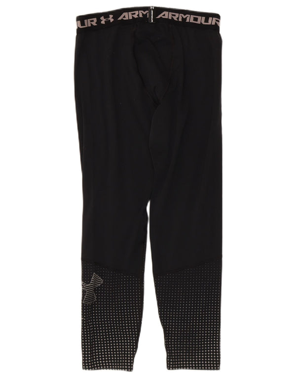 Under Armour Boys Cold Gear Graphic Leggings 13-14 Years XL Black Polyester